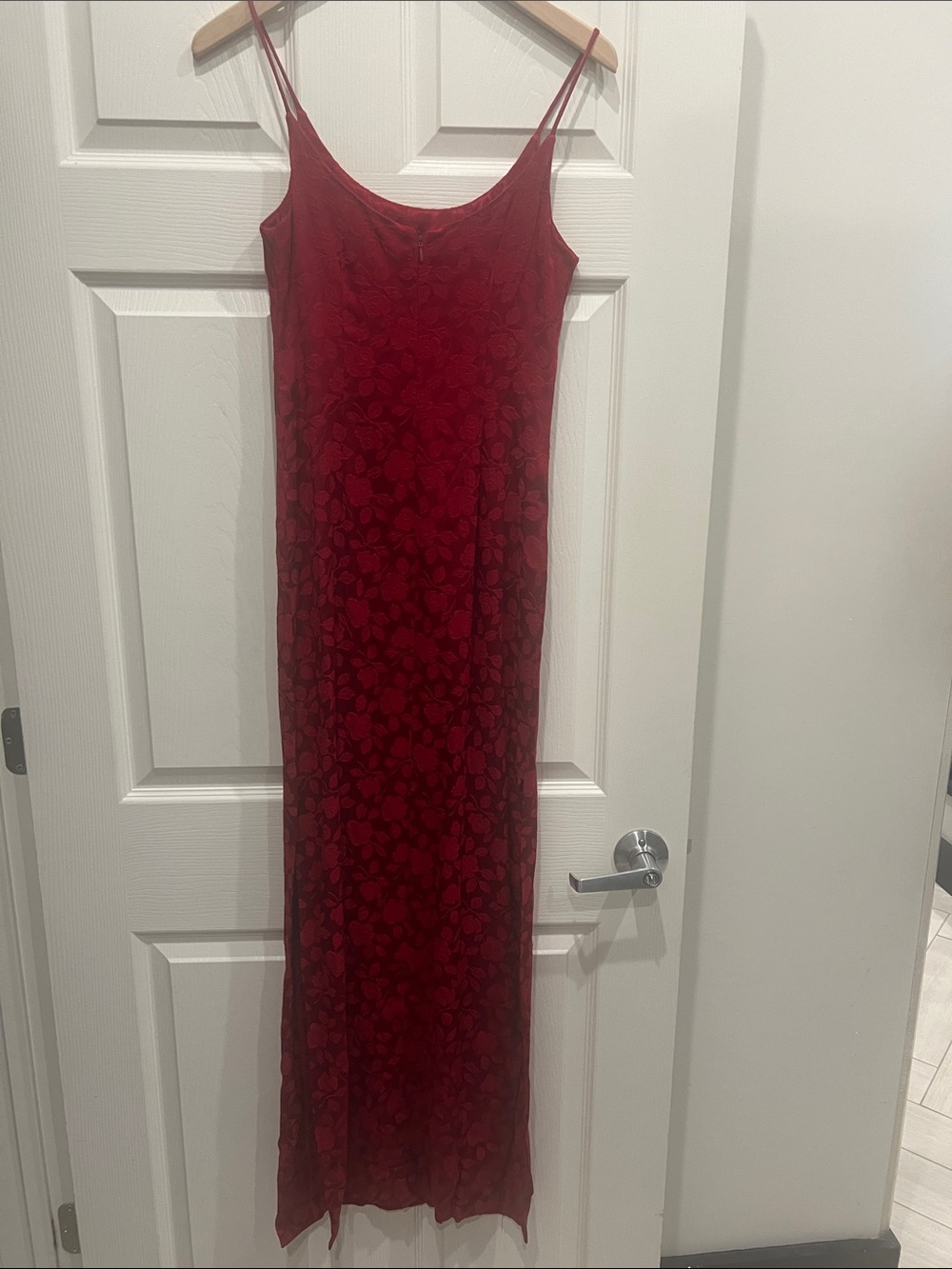 Nicole Miller Red Floral Slip Maxi Dress - Picture 3 of 4